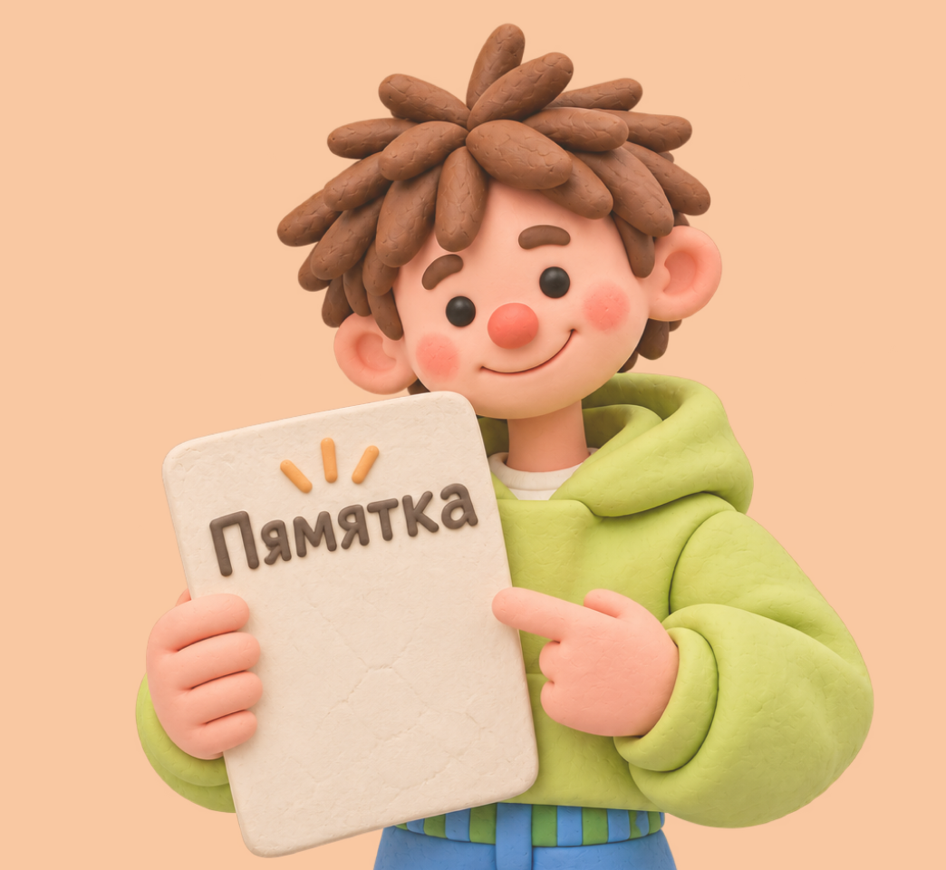 Мальчик держит памятку